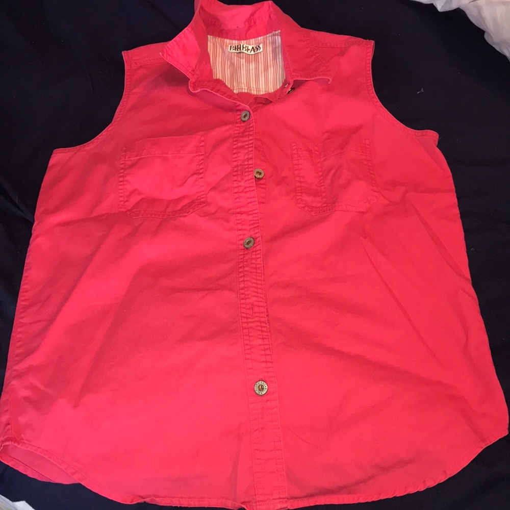 Bill Blass Pink Button Up Tank Top